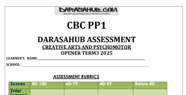 PP1 CREATIVE ARTS & PSYCHOMOTOR OPENER TERM 3