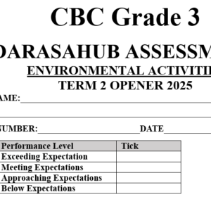 Grade 3 ENVIRONMENTAL ACTIVITIES TERM 2 OPENER