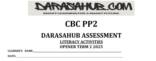 PP2 LITERACY ACTIVITIES OPENER TERM 2 ASSESMENT