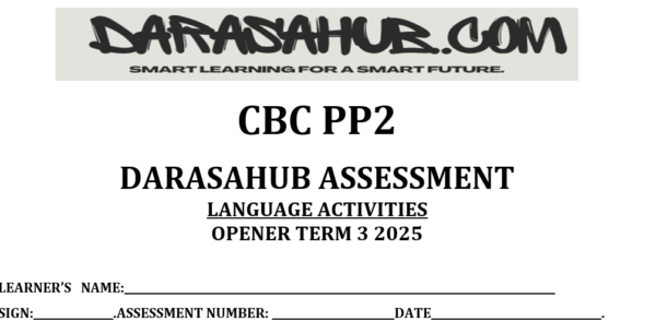 PP2 LANGUAGE ACTIVITIES OPENER TERM 3 ASSESMENT